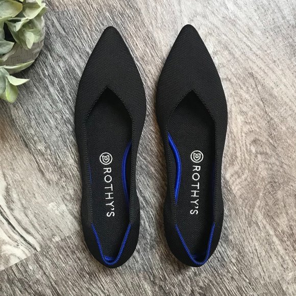 Rothy's Shoes - Rothy’s NWOT Black Solid Point Shoes Flat Size 10
